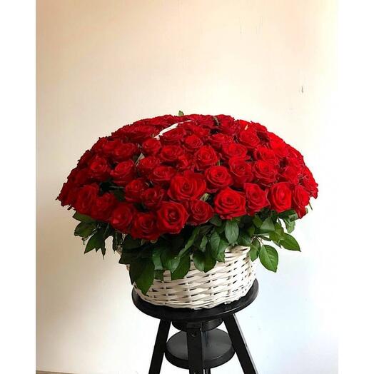 🔥101 red Roses 🌹 In the basket 🔥