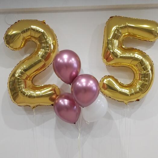 Композиция из гелиевых шаров "25 лет"