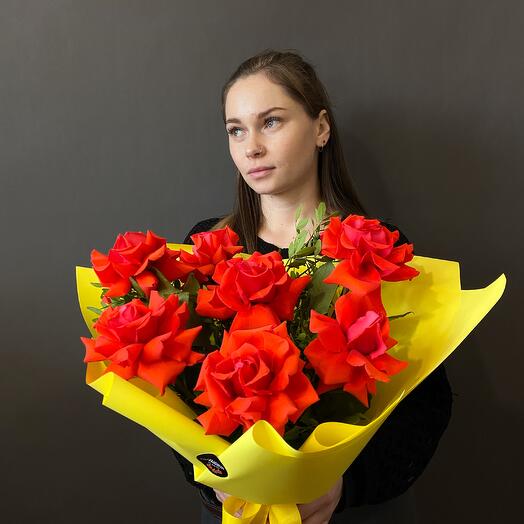 Монобукет с французской розой и фисташкой