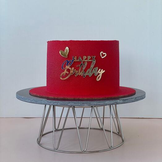 Торт с золотым топпером "Happy Birthday"