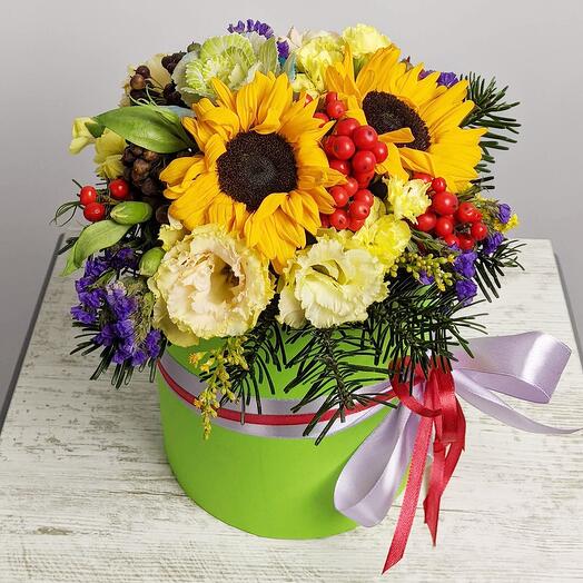 Box with Sunflowers
