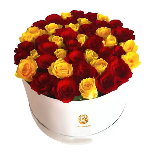 Thimphu - Red and Orange Roses  Box