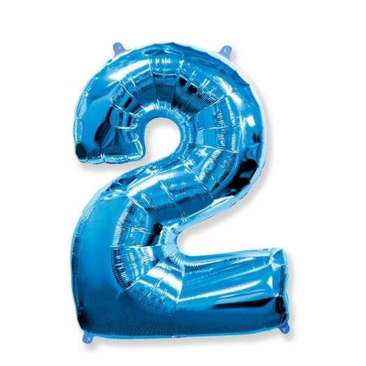 The ball is the number "2", the color is blue