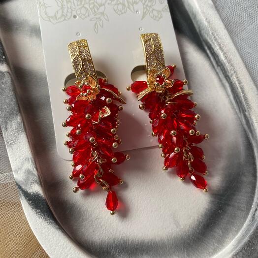 Серьги «Цветущий гранат»