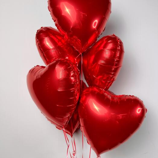 Сет фольгированных сердец