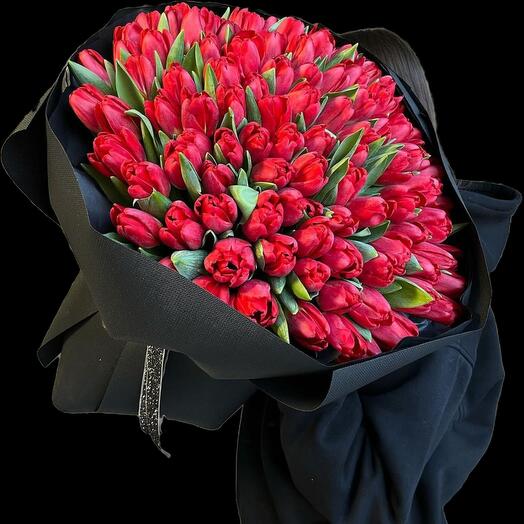 101 тюльпан красный