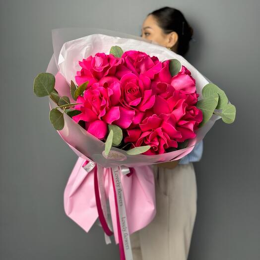 Шикарный букет французских роз