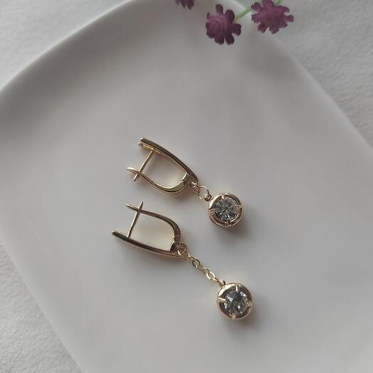 Серьги с фианитами