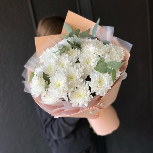 Белоснежный букет из кустовой хризантемы🌸060