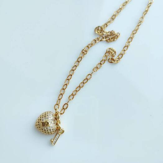 Подвеска позолота с кулоном в виде сердца на 14 февраля