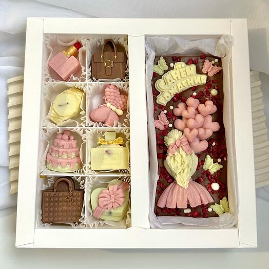 Set de chocolate con frutas para cumpleaños