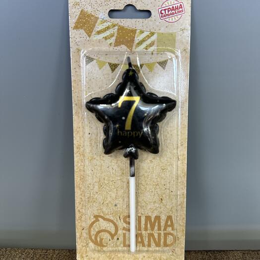 Свеча звезда 7, черный