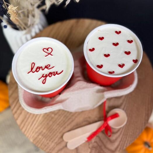 Пирожные в стаканчиках (cake to go) - 2 шт Love you