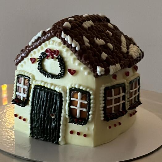 Новогодний бенто тортик в виде домика