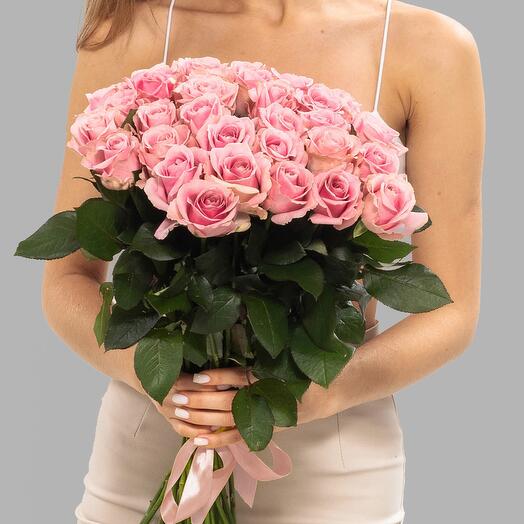 Букет розовых роз Pink Avalanche, 31 шт., высота 50 см. Florentika