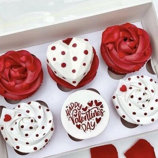 Капкейки 6 шт с начинкой Любовь это-️..для жены,любимой,подруги,девушки,в подарок