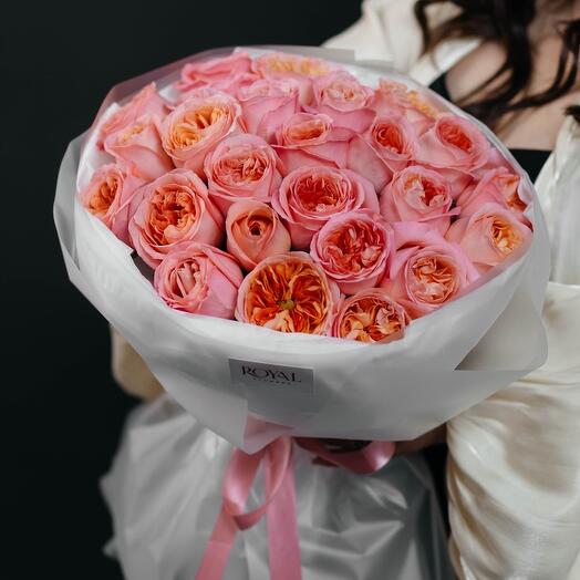 Букет из 25 роз сорта pink expression