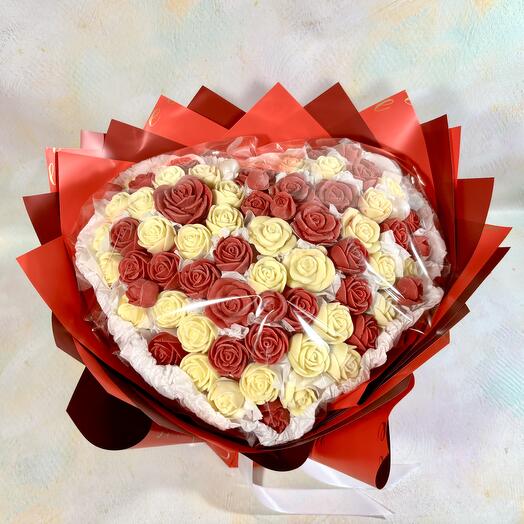 Большой букет из шоколадных роз для любимой
