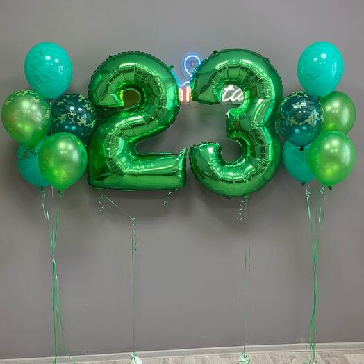 Шары на 23 февраля с цифрами