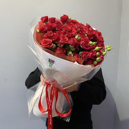 Ramo de rosa de arbusto rojo
