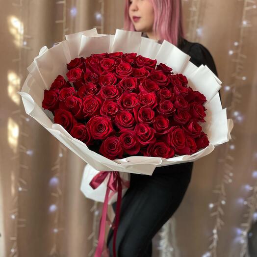 🎁Букет "Я люблю тебя" из 51 розы Эквадор