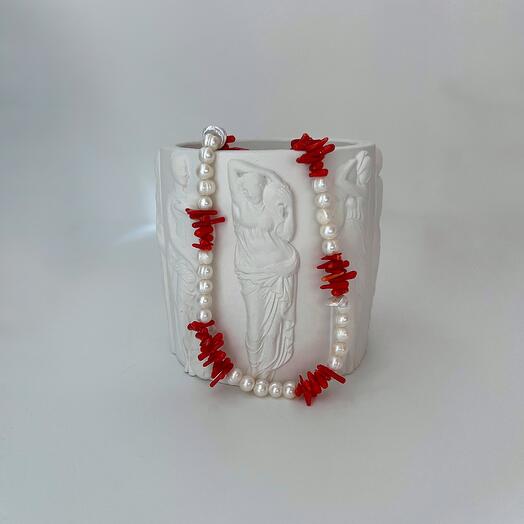 Чокер из коралла и жемчуга🐚