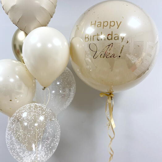 Conjunto ecru com balão de vidro