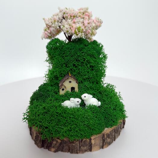 🌸 Композиция "Spring Cottage" со стабилизированным мхом