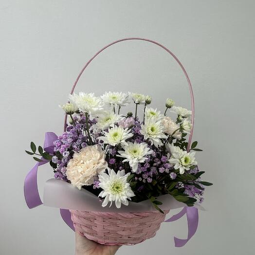 Корзина с хризантемками