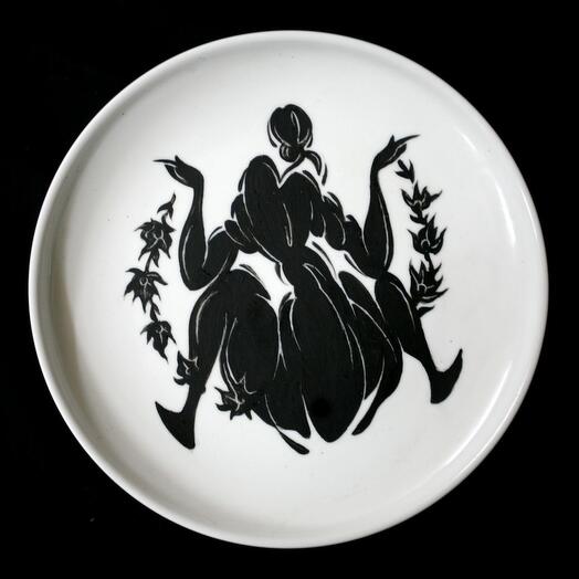 Флора / декоративная тарелка поднос, авторская работа