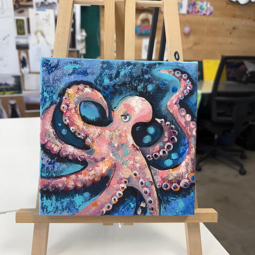 Cuadro al oleo Pulpo