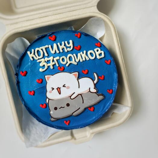 Бенто торт "Котику"
