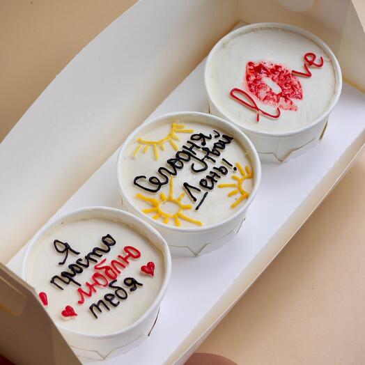 Набор mini cake to go 3 шт на день рождения жене, мужу, любимому, любимой