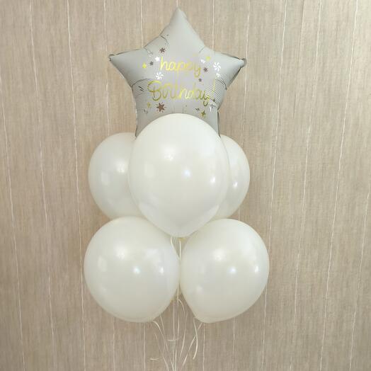 Набор шаров ванильный Happy birthday