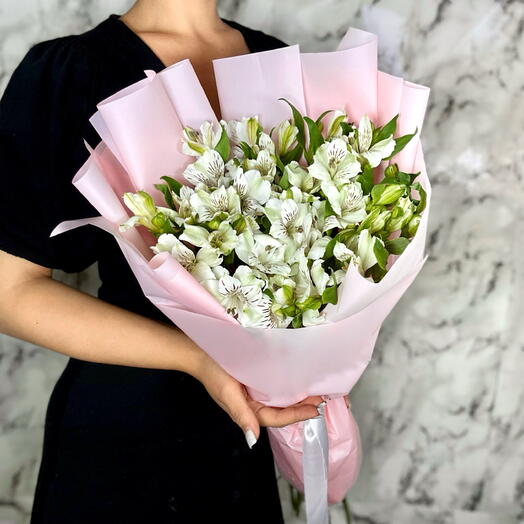 Очарование 💕 Нежные, белые альстромерии х9