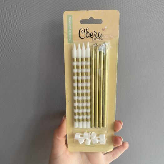Свечи для торта «золотые» 8 штук