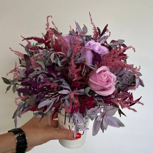 Букет из сухоцветов «Первый поцелуй»