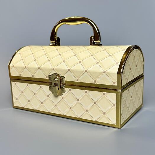 Подарочный сундук Pawns Collection ручной работы Chest Beige Large 25*16 см