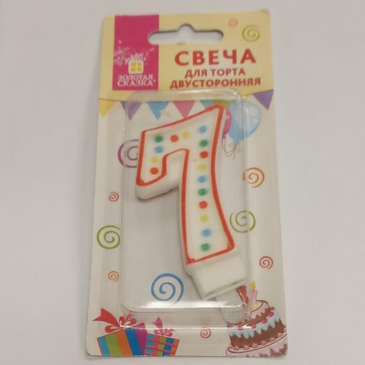 Свеча Цифра 7. Конфетти, 7см