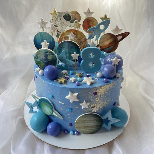 Торт «космос» с планетами,звездами