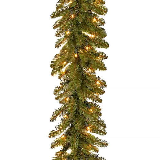 Гирлянда хвойная "Данхил" зеленая, 70 теплых белых LED-ламп, хвоя - PVC, 270х30