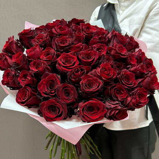 Букет из 55 красных роз Эквадор