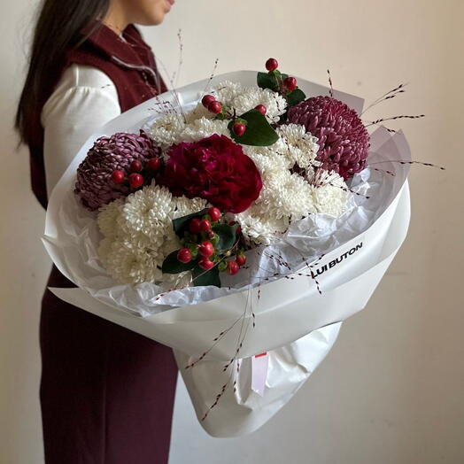 Букет "Бордовый микс"