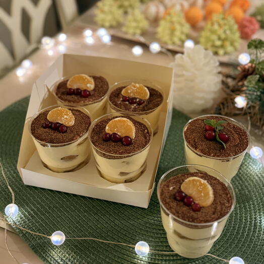 Набор Новогодние Трайфлы - Тирамису 4 штуки