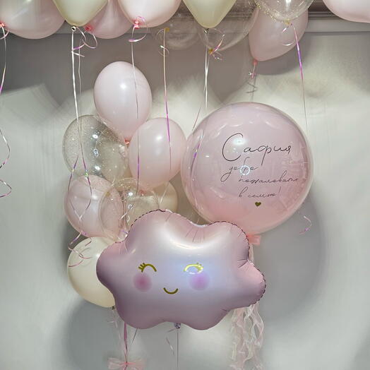 Воздушные шары для девочки на выписку из роддома