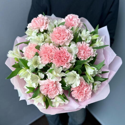 Дуо-букет альстромерии с диантусами | BLOSSOM