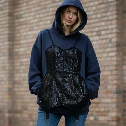 Комфорт с характером. Худи с аппликацией «корсет». Мягко, тепло, необычно. Изготовление под заказ. 5 рабочих дней