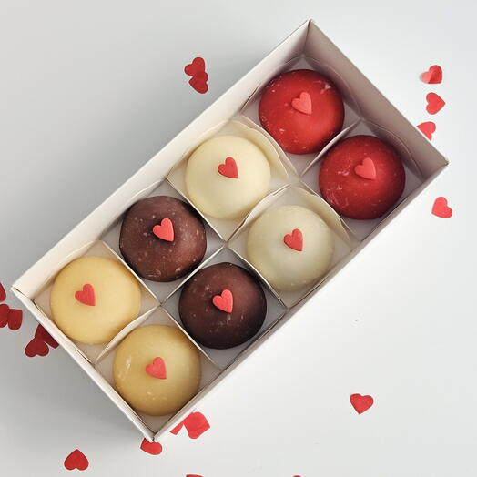 Моти 14 февраля люблю день влюблённых пирожные 8 шт девушке жене парню мужу