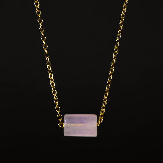 Ожерелье, колье Нисса Розовый кварц 14K 40 см (NEC1115)