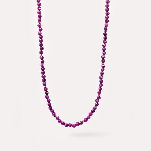 Ожерелье, колье Кохия Красный корунд 14K 52 см (NEC1099)